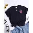 thumbnail image 3 of Pas dans l'Humeur T-Shirt Imprimé Mode Décontracté Chemise Douce Rue Manches Courtes Tee Top Design Niche T-Shirt Femme Vert TG, 3 of 5