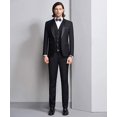 thumbnail image 3 of Mens 3 Piece Suit Shawl Lapel One Button Tuxedo Premium Dinner Jacket Vest Pants Set, 3 of 4
