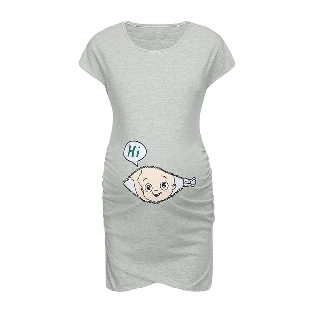 Zwiiyzr 2025 Robe Débardeur de Maternité pour Femmes Robe d'Allaitement Sans Manches Robe de Grossesse Robe d'Allaitement à Imprimé de Lettres Gris