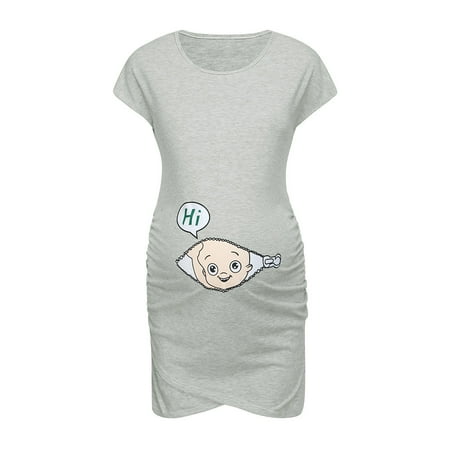 

Lyinloo Summer Dresses Womens Clearance Women Pregnancy Maternity Dress Cartoon Letter Print Dress