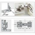 thumbnail image 3 of Furniture Hinge,2 Pack 170 Degree Kitchen Cabinet Door Hinges + 16 Screws - Wide Angle Door Hinges - No Slot Required, 3 of 5