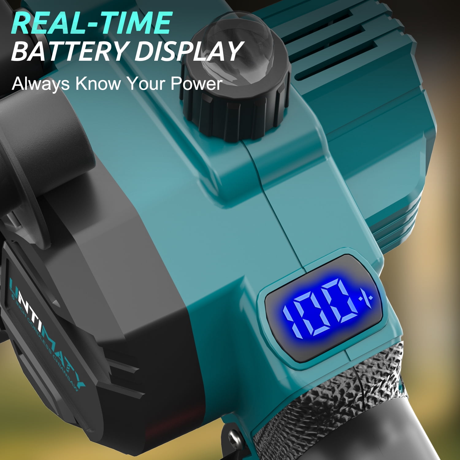 UNTIMATY Mini Cordless Chainsaw 6 inch Small Electric Chainsaw Battery Powered Hand Held Pruning Chainsaw for Wood Cutting and Tree Trimming, Blue