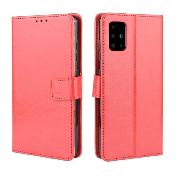 Funda tipo libro para Samsung Galaxy A51 5G, cartera todo‑en‑uno, funda multifuncional con tarjetero y correa de muñeca desmontable