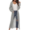 thumbnail image 3 of Ropalia Women Long Sleeve Solid Color Long Sweater Cardigan Coat, 3 of 3