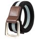 thumbnail image 1 of Worallymy Cinturón de lona tejido con 2 hebillas en la cintura cintura retro informal para mujeres hombres estudiantes negro y blanco Worallymy JD735803551, 1 of 7