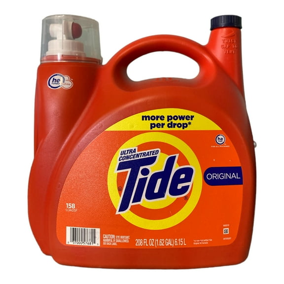 Tide Ultra Concentrated Liquid Laundry Detergent, Original, 158 loads, 208 fl oz, HE Compatible