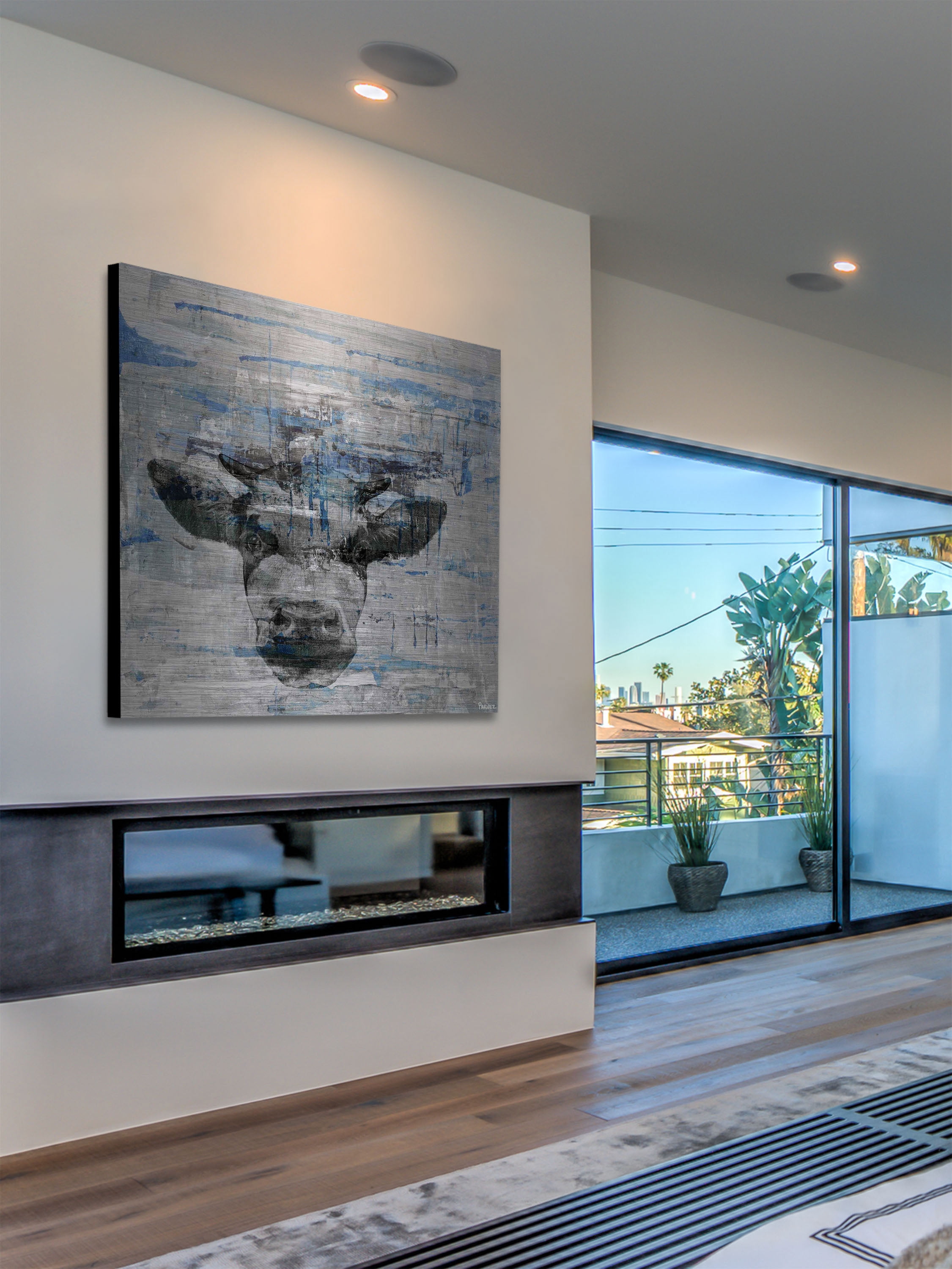 "Lingering Stare" Painting Print on Brushed Aluminum