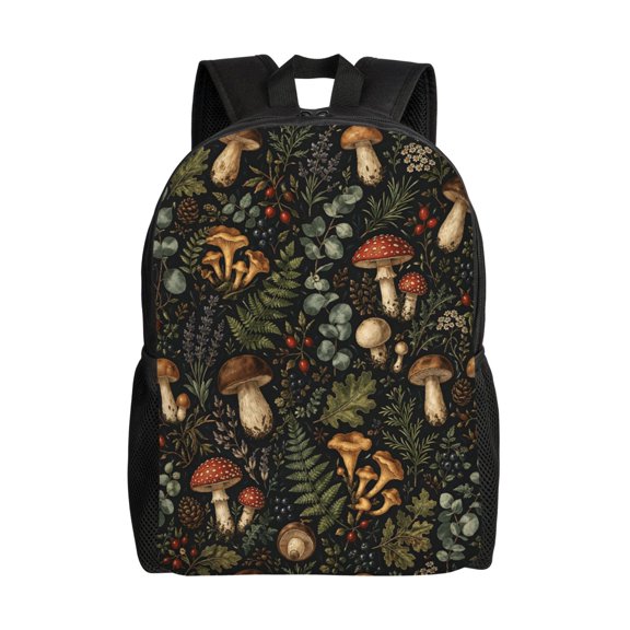 Mushroom Backpack Full Front Print Travel Laptop Bag for Men and Women