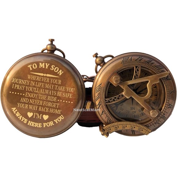 Personalized Compass, Gift for Husband, Son, to My Man, to My Fiancé, Dad, Boyfriend, for Customized Working Compass (to My Son)