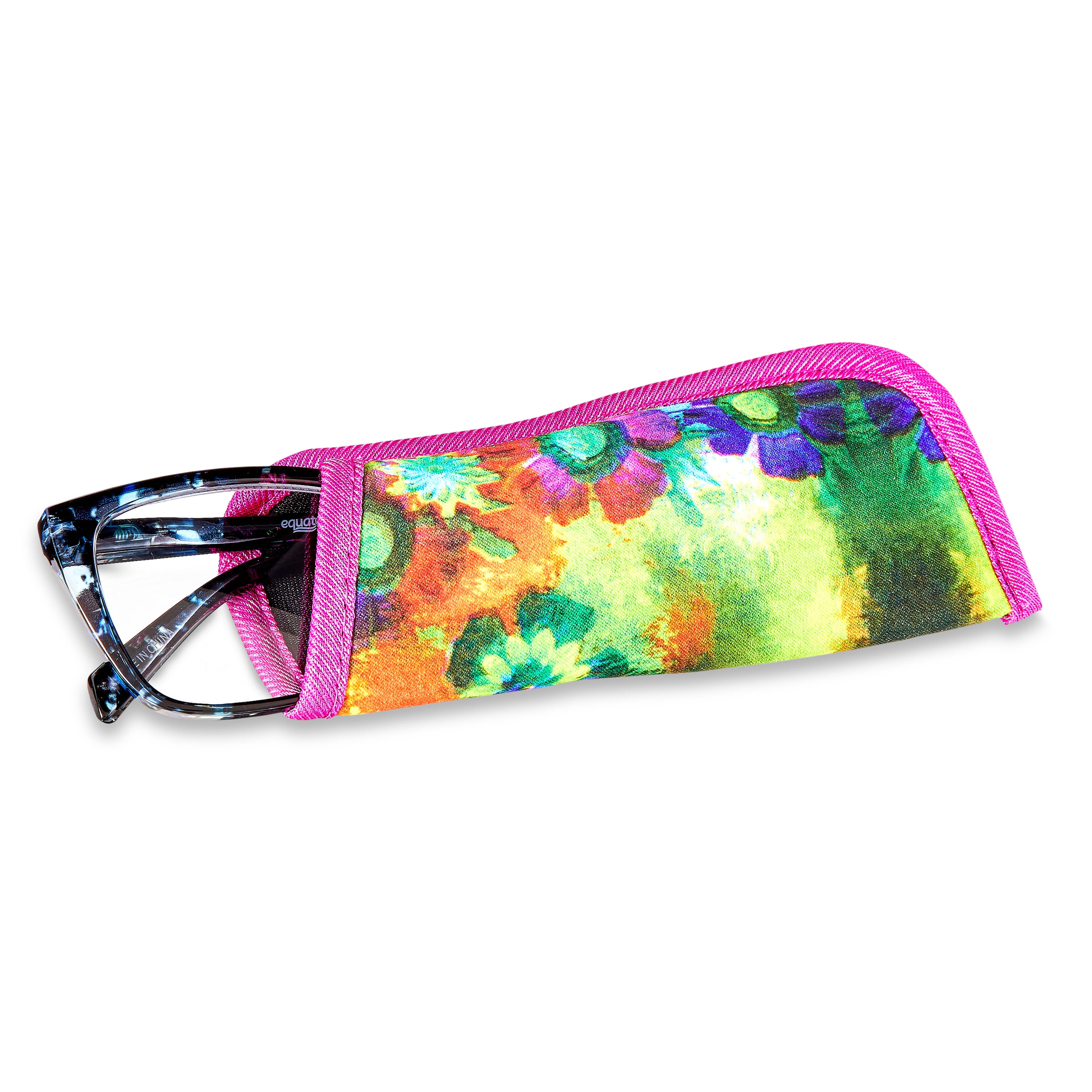 (2 pack) Equate Women's Orchid Cateye Reading Glasses with Case, Blue Purple Tortoise, +1.25