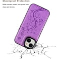 thumbnail image 6 of Compatible with iPhone 15 Case Wallet with Card Holder,Embossed Butterfly Pattern PU Leather Double Buttons Flip Protective Shockproof Cover for Magnetic Car Mount 6.1 Inch (Purple), 6 of 13