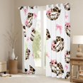 thumbnail image 3 of Homewish Female Men Women Animal Cheetah Print Curtains Pack of 2 (42x84 Each),Kawaii Pink Ribbon Bow Curtains Blackout,Vintage Aesthetic Bedroom Curtains,Luxury Bedroom Decor, 3 of 6