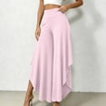 thumbnail image 7 of Tqcoqu Women's Solid High Waist Flowy Wide Leg Pants,Layered Split Hem Pants with Side Pockets,Loose Casual Palazzo Trousers for Summer,Pink Women's S-XXXL, 7 of 7