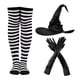 thumbnail image 1 of Conjunto de disfraz de Halloween perfecl sombrero de mago guantes calcetines altos Negro, 1 of 5