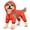 Red, variant on Pet Life Active 'Fur-Breeze' Heathered Performance 4-Way Stretch Two-Toned Full Bodied Dog Hoodie, Fire Red&Light Grey, X-Small