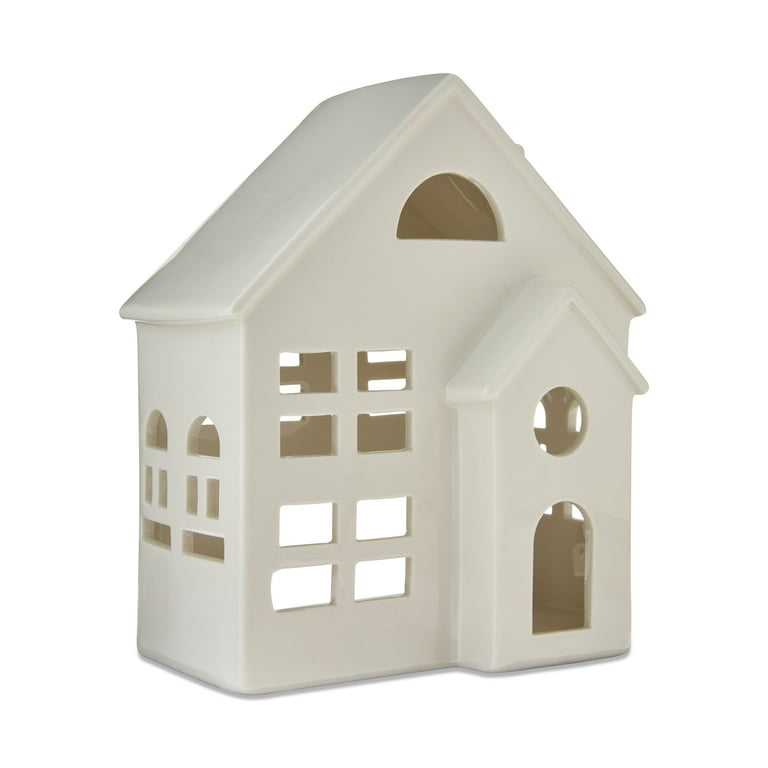 Ceramic Decorative House Christmas Tabletop Decoration, White, 8