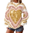 thumbnail image 2 of Uootdi Valentine's Day Sweatshirt for Women Crew Neck Love Heart Printed Graphic Sweatshirts Casual Holiday Long Sleeve Graphic Tee Tops Gift, 2 of 9