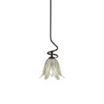 thumbnail image 1 of Capri Stem Mini Pendant With Hang Straight Swivel Shown In Matte Black Finish With 7" Vanilla Leaf Glass, 1 of 1