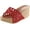 Red, variant on Womens Cork Wedge Open Toe Rhinestone Embellished Sandals