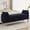 Black, variant on BaseBeauty End of Bed Bench with Storage, with Tufted Armrest, Zipper Pocket, Vintage Wooden Brush Foot,Khaki Gray