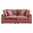 thumbnail image 3 of Modway Commix Down Filled Overstuffed Performance Velvet Loveseat in Dusty Rose, 3 of 8