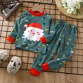 thumbnail image 2 of Ahuyic Toddler Kid Long Sleeved Outfit, Fall/Winter Warm Set For Kids, Fall And Winter Toddler Kids Solid Color Cute Print Long Sleeved Home Wear Clothes Suit, 2 of 4