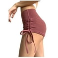 thumbnail image 2 of Sevevn Women Wrinkled High Waist Hip Stretch Running Fitness Yoga Pants Biker Shorts yoga shorts for women, 2 of 8
