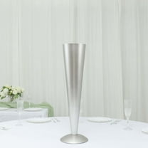Efavormart 28" Tall Brushed Silver Metal Trumpet Flower Vase Wedding Centerpiece