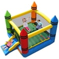 thumbnail image 5 of Costway Casa inflable, castillo inflable para niños con tobogán y entrada segura, castillo portátil con bolsa de transporte, kit de reparación y palos, sin compresor, 5 of 5