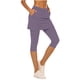 thumbnail image 3 of TaTaai Women's Fake Two Piece Leggings with Skirt Side Pockets High Waisted Cropped Yoga Pants 7/8 Length Athletic Running Tights Summer Sportswear Gift, 3 of 7