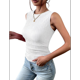 thumbnail image 2 of Top Informal de Verano de Punto Acanalado con Cuello Redondo, Corte Entallado, Básico, Texturizado, Sin Mangas, , Talla XL, 2 of 5
