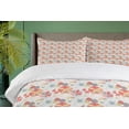 thumbnail image 4 of Ambesonne Floral Duvet Cover Set, Retro Warm Colored Fall, 2-Calking, Coral Yellow Grey, 4 of 7