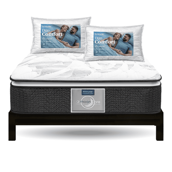 Colchón Matrimonial Moon Care Hipoalergénico Original + Box + 2 Almohadas