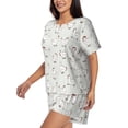 thumbnail image 2 of Bixox Women's Funny Chicken Printed Pajama Set 2 Piece Lounge Set Top and Shorts Soft Pajamas, Shorts with Pockets, 2 of 7
