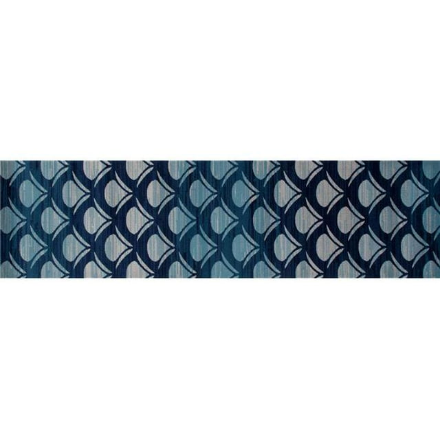 Art Carpet 841864117530 2 x 8 ft. Seaport Collection Waves Woven Area Rug, Navy