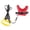 Red, variant on Riousery Elastic Bird Harness Leash Portable Parrot Flying Traction Rope with Hook for Birds, Cockatiels, Black, Small, 5 inches / 12.7 cm
