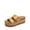 NATURAL, variant on Women's Platform Wedge Slide Sandals Slip on Comfortable Beach Sandals 2-Strap Cork Fashion Sandal with Arch Support