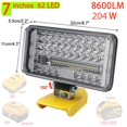 thumbnail image 4 of AMERTEER Wireless LED Work Light 204W 8600 LM with 130° Pivoting Head Compatible with XR 18V 20V Flex Volt 20V 60V Lithium Battery Comping Torch Light, 4 of 4