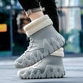 thumbnail image 6 of Men's Thick Bottom Anti Casual Work with Plush Insulation Dual-Use Waterproof Mid Top Snow Boots Gray 39, 6 of 6