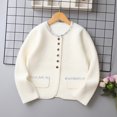 thumbnail image 6 of Gubotare Girls Pretty Cardigans Sweater Girls Cardigan Kids School Uniform Sweater Knit Girls Sweaters Button Crewneck Toddler Cardigans Size 13-14 (White,13-14 Years), 6 of 9