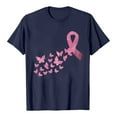 thumbnail image 4 of Yuanlong Womens T-Shirts Short Sleeved Ribbon Butterflies Print Tee Shirts Cancer Awareness Blessing Pullover Tops, 4 of 4