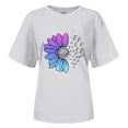 thumbnail image 4 of UANWENN T-Shirt à Manches Courtes Col Rond Imprimé Élégant pour Femmes Tenue Décontractée Confortable Quotidienne Tee Polyvalent pour Toutes les Saisons Chemises de Compression Femmes Manches Longues Tee-Shirt Rayé pour Femmes, 4 of 4