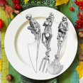 thumbnail image 3 of Black Regalo de Halloween, juegos de cubiertos esqueléticos, vajilla de Metal, tenedor, cuchara, cuchillo, cubiertos, vajilla, decoración para fiesta navideña, 3 of 5