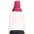 thumbnail image 2 of Sakkas Olliey Long Wide Classic Cable Knit Fur Lined Infinity Scarf And Hat Set - Berry - One Size Regular, 2 of 5