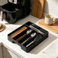 thumbnail image 5 of Silverware Drawer Organizer Tray, Cutlery Storage Holder With 5 Slot Divided Compartments, Plastic Kitchen Utensil Tray For Spoons Forks Knives, 5 of 8