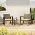 thumbnail image 6 of Asofer 3 Pieces Patio Bistro Wicker Chairs , All-Weather Outdoor Rattan Conversation Set with Glass Table for Lawn, Poolside, Porch,Beige, 6 of 8