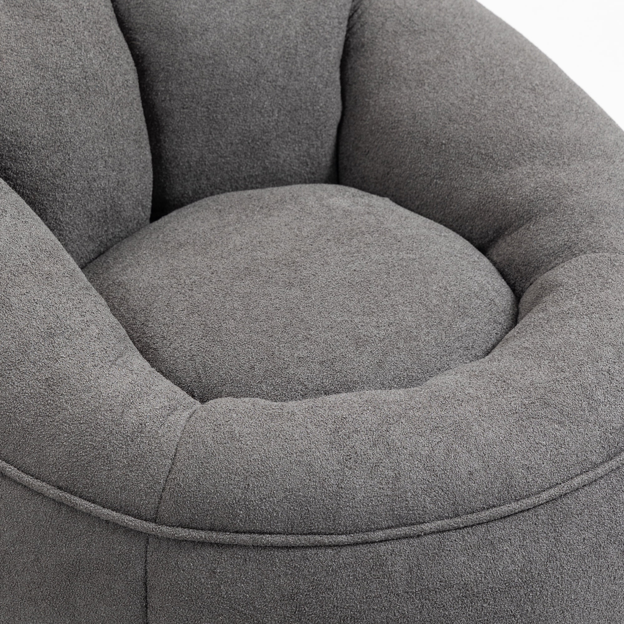 PORKISS Oversized Bean Bag Chair with Ottoman, Memory Foam Super Soft Lazy Couch for Adults Teens Kids, Microfiber Grey