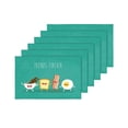 thumbnail image 4 of MKHERT Funny Breakfast Food Friends Forever Egg Bacon Toast Placemats Table Mats for Dining Room Kitchen Table Decoration 12x18 inch,Set of 6, 4 of 4