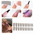 thumbnail image 3 of RAGUPEL 24Pcs Glue on Nails for Women,Diamond-Accented Stiletto Press on Nails,Hand-Drawn Lines False Nails,Press on Nails Summer for Parties,Gatherings and Photo Shoots,Style2, 3 of 7