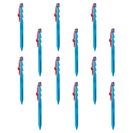 BALAHAPY 12Pcs Aluminum Alloy Tent Peg Large Camping Nails Triangular Section Portable for Outdoor Use